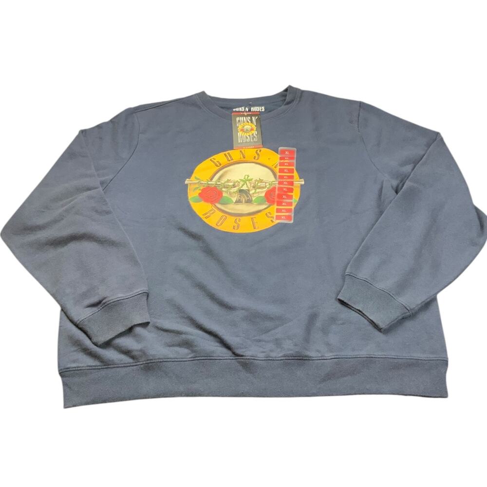 Guns N Roses Sweatshirt XL NWT Navy Logo Graphic Rock Band Pullover 2023